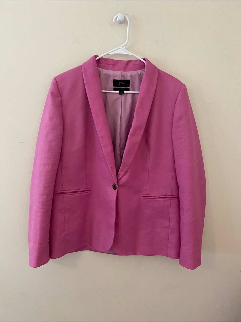 J.Crew Pink Parke Blazer Linen blend Women’s Single-Button Size 12
